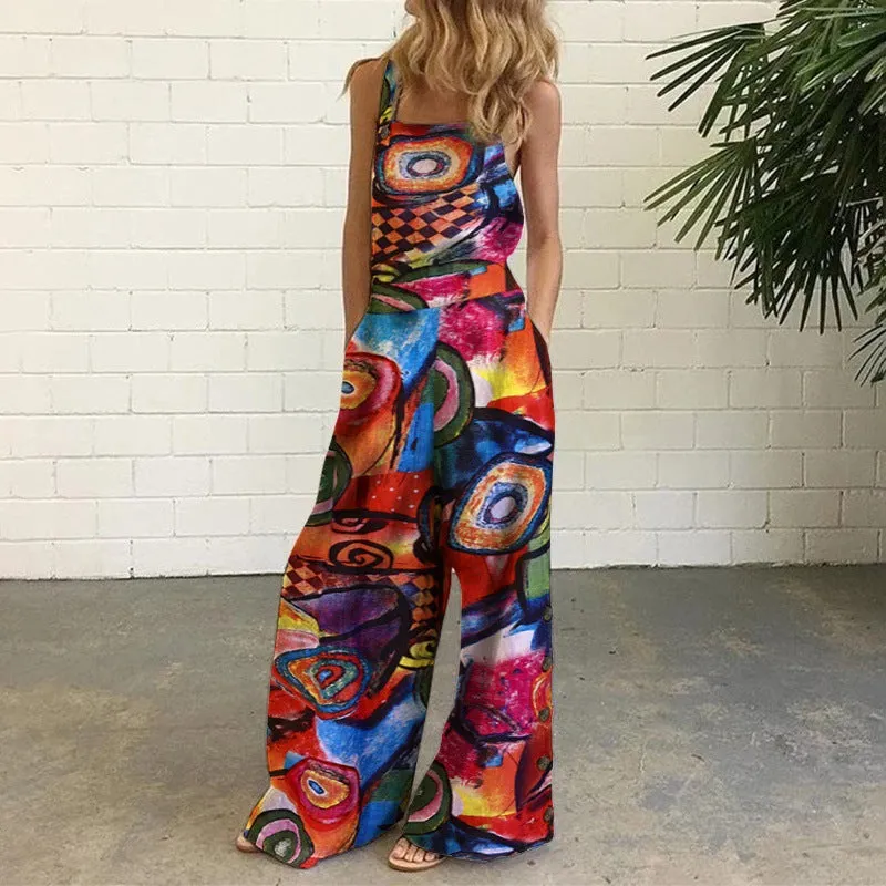 Wide leg open back jumpsuit