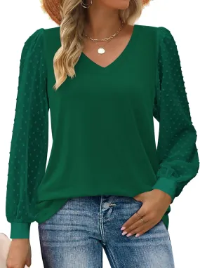 Zeagoo Women's Blouses Elegant Long Sleeve Tunic Tops (DE Only)